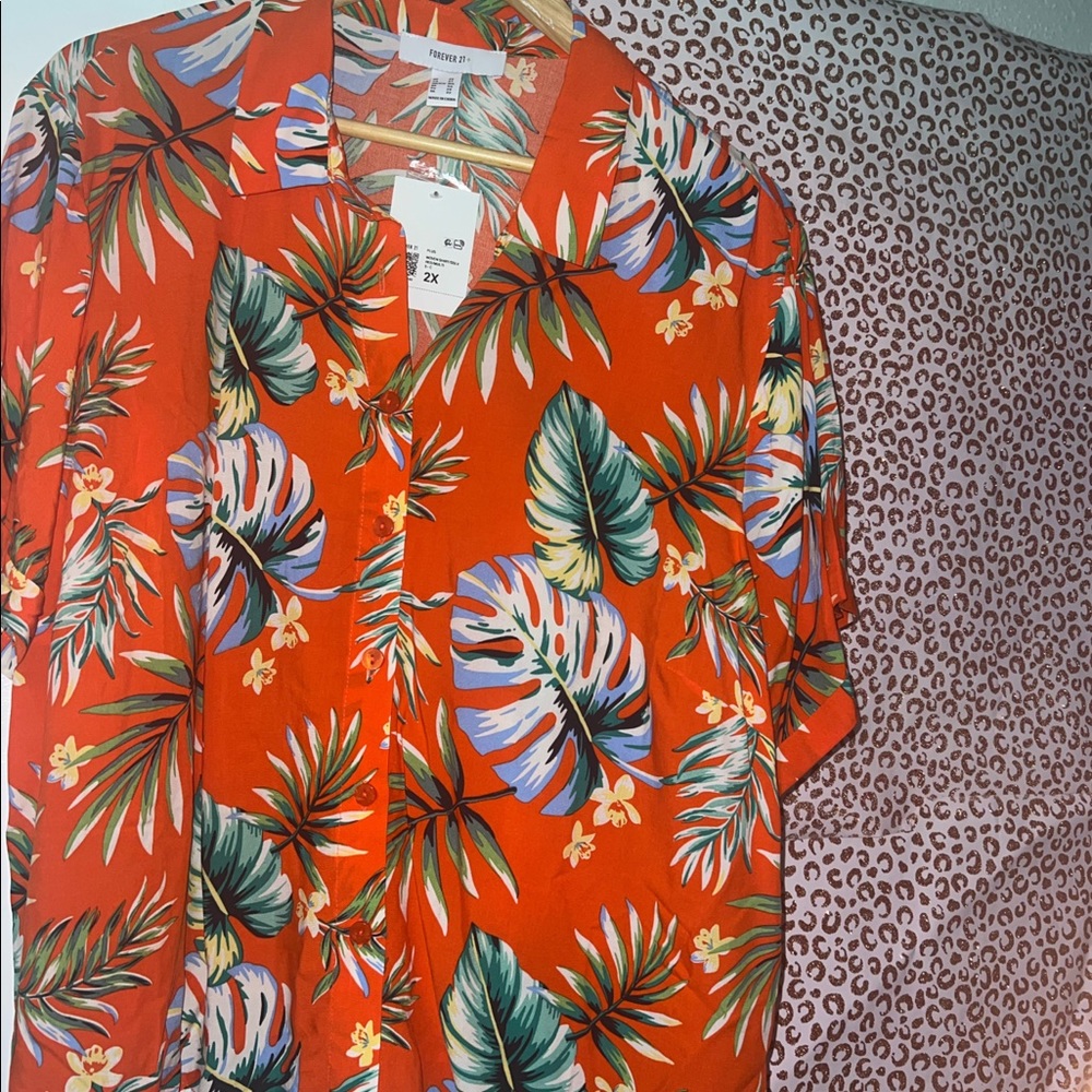 Floral/tropical design tunic